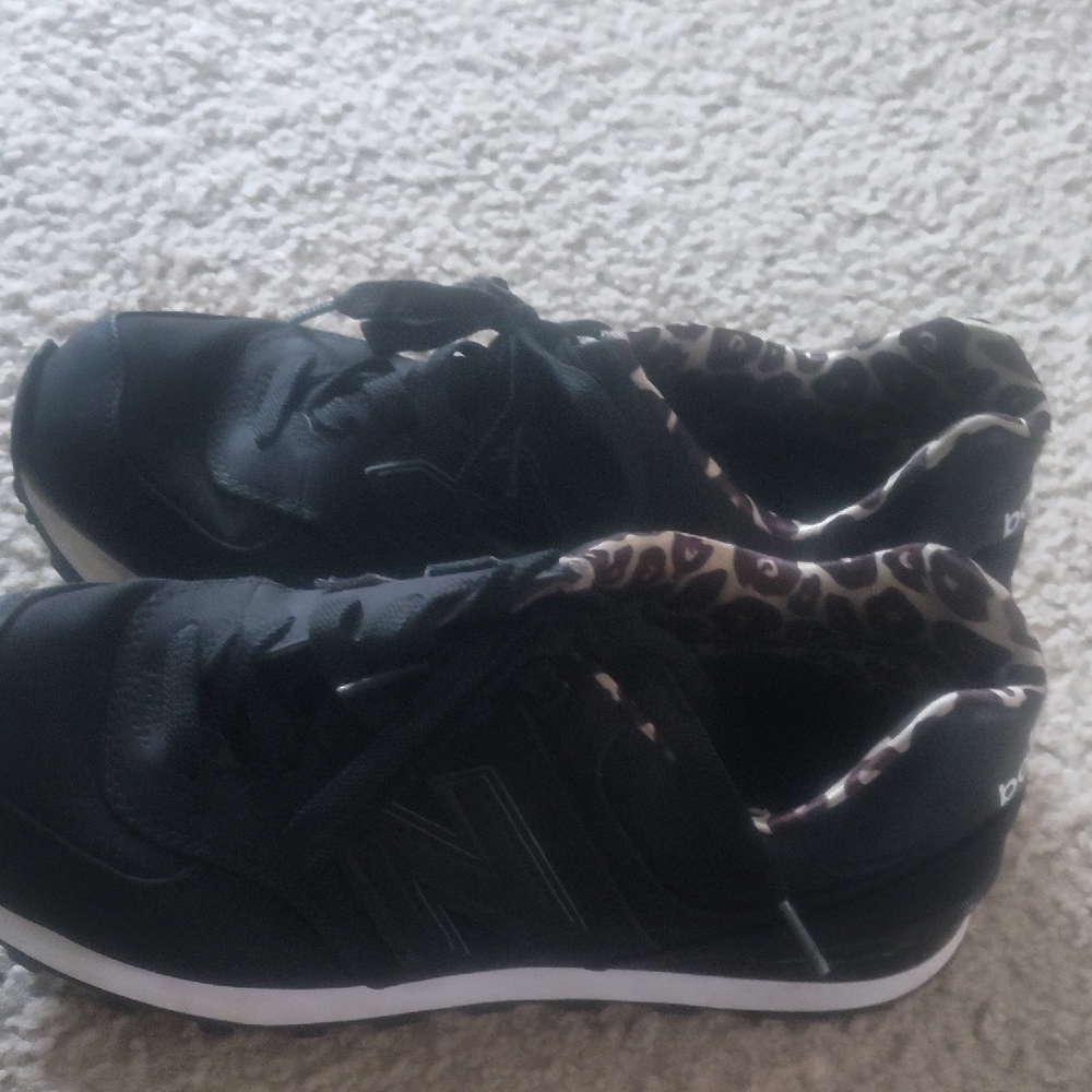 New Balance Black Sneakers with Animal Print Accent